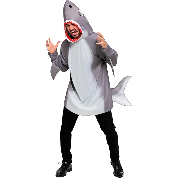 thumbnail: Funidelia Haaienkostuum Voor Kinderen – Grijs/Zilver Dierenkostuum Voor Carnaval, Halloween En Feestjes