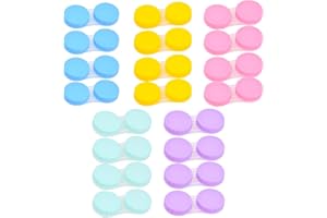 Hoxfly 20 Pack Contact Lens Cases,5 Colors Contact Lens Container, Portable Contact Lens Box, Leak Proof Contact Lens Container Box, Contact Lens Soaking Storage Case with L and R Caps for Travel