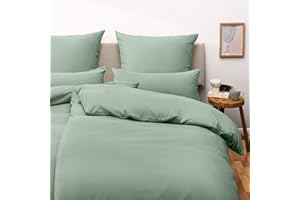 Blumtal Juego de Funda Nordica Cama 90 - Microfibra Juego de Funda Edredon 135x200 y Fundas de Almohada 40x80, Certificado Oeko-Tex, Muy Suave y Transpirable - Verde Claro