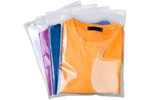 QISF 50 Pack Reusable Ziplock Bags for Clothes，40 x 30cm Large Plastic Hospital Bags，Travel Clothes Storage Bags，Clear Seal Bags Waterproof Luggage Organiser for Clothes Garment School（without Hole）