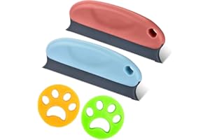 DOKKITA Tierhaarentferner Bürste, Katzenhaare | Hundehaare Entfernen, Fusselentferner + 2 Waschmaschinen-Haarfänger, Waschbare Wiederverwendbare Tierhaarentfernungsbürste für Sofa|Teppich|Auto|Bett|Kissen