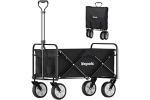 LifeGoods Foldable Handcart - Foldable Handcart - Folding Hand Trolley - Garden Trolley - Transport Trolley - Beach Trolley - Foldable - 360 Degree Rotating Solid Rubber Tyres 94L - 98 x 45 cm - Black