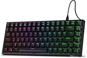 RK ROYAL KLUDGE RK84 Tastiera meccanica cablata RGB 75% hot swap, 84 tasti tastiera da gioco TKL senza chiave con software programmabile e batteria ad alta capacità, interruttore rosso RK