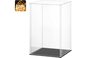 Huijintao Vitrine Acrylique, Vitrine Exposition Transparent, Vitrine Figurine, Vitrine pour Collection, vitrine Voiture Miniature pour Figurines, Jouets, Objets de Collection, Noir (15x15x25 cm)