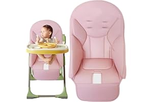 ARSBORUI Coussin Chaise Haute Bébé, Housse Chaise Haute Bébé, Housse en Cuir PU pour Chaise De Salle À Manger pour Bébé, Housse Siège Confortable pour Peg Perego,Siesta Zero3,Baoneo,Kosmic Jané (pink)