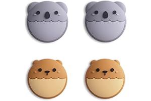 eXtremeRate PlayVital Copri Analogici per Nintendo Switch/OLED/Lite, Cover Levette Analogiche Silicone Thumb Grip Cap Gommini per Joycon Switch Controller-Orso Bruno&Koala