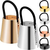 4er-Set Haargummis Mit Metallring – Elastisch, Für Dicke & Dünne Haare, Gold & Silber