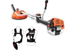 Decespugliatore a scoppio professionale con 62 cc, sistema antivibrazione,2in1 Multitool, con tracolla FUXTEC FX-PS162 multifunzione tagliabordi trimmer motore a scoppio 2 tempi con 3,5 CV di potenza