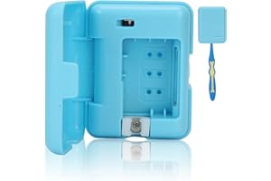 PONGNAS UV Toothbrush Sanitizer Case, Toothbrush Sterilizer Holder, Portable Wall-Mounted Ultraviolet Toothbrush Head Sterilizer UV Disinfection Case(Blue)
