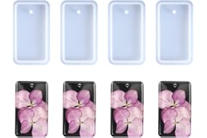 Weenkeey 4 pezzi rettangolo portachiavi in silicone stampo rettangolo portachiavi Charms resina epossidica stampo rettangolo Tag resina stampi di colata per artigianato fai da te gioielli ciondolo