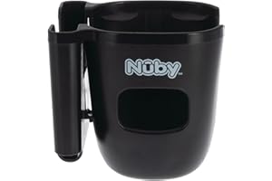 Nuby Porte-Gobelet Pousette avec Support Téléphone | Ajustement Universel | Fixation sécurisée | Rotation à 360° | Position réglable