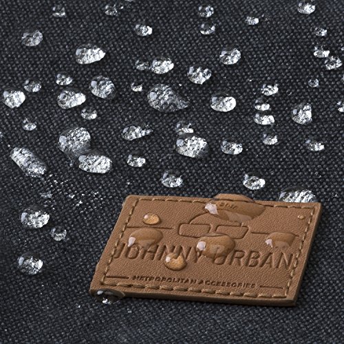 Johnny Urban Rucksack Damen   Herren Schwarz Anthrazit Roll Top Daypack aus Baumwoll Canvas - L  ssiger Vintage Tagesrucksack f  r den Alltag - Wasser