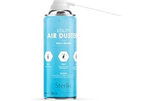 Sterlix Air Duster Can Compressed Air Spray Can Dust Cleaner PC, Keyboard, Electronic Devices & Car Cleaning Protect, 1 x 400ml, Packaging May Vary