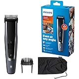 Philips Beard & Stubble Trimmer/Hair Clipper for Men, Series 5000, 40 Length Settings, Self-Sharpening Metal Blades, UK 3-Pin