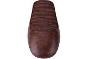 ‎QIILU Qiilu Motorrad Sitzbank, Motorradsitz Motorrad PU Leder Vintage Cafe Racer Sitz Flache Sattelkissen für CG125 GN CG CB400SS(A)