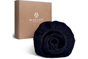 MAGANO® Luksusowe prześcieradło z gumką 160 x 200 cm, niebieskie, bambus i bawełniana satyna, jakość premium 400 TC, hipoalergiczne i termoregulacyjne, prześcieradło z gumką 160 x 200 cm,