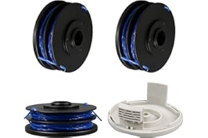 JOJOCY Bobina di ricambio per tagliabordi Ryobi RAC123 5132002671, bobina e filo compatibile con Ryobi RLT4027, RLT4125, RLT5027, RLT6030, RLT5127, RLT6130 (3 bobine + 1 copertura)