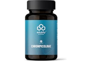 ‎EDUBILY NUTRITION edubily nutrition® Chrom Picolinat Kapseln - 60 µg Chrompicolinat pro Kapsel - Vegan - Laborgeprüft - Im Braunglas (180 Kapseln)