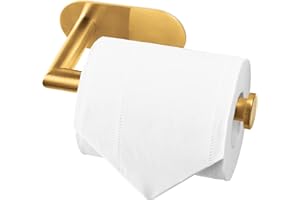 HITSLAM Portarrollos Baño Autoadhesivo, Portarrollos para Papel Higiénico Acero Inoxidable SUS304 para Baño Cocina latón Cepillado
