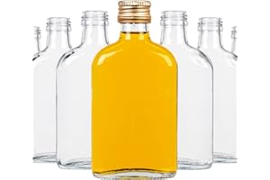 SUPERBUTELKI.PL Elegante y moderno, mini botellas de licor, pequeñas botellas de cristal con tapón de rosca, botellas de bolsillo, botellas de cristal para zumos y bebidas con alto porcentaje