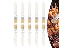 Pilikoll 10 Stück BBQ Pinsel aus Holz Naturfaser Grillpinsel Backpinsel Naturborsten Mit Holzgriff Küchenpinsel aus Holz für Küchen Buttersauce Backen Kochen