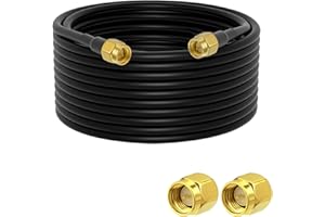 Vecys Cable de Extensión de Antena SMA Cable Pigtail SMA Macho a Macho RG58 de 32.8ft/10M para Red Inalámbrica WiFi 2G 3G 4G Antena Router GSM Bluetooth WLAN LAN