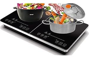 ‎DMS DMS® Doppel Induktionskochplatte 3500 Watt | mobiles Induktionskochfeld | Induktionsherd | Sensor-Touch-Steuerung | 3 Stunden Timer | Glaskeramikplatte DIC-3500
