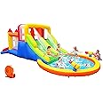 Umbalir Inflatable Bouncy Castle with 4 Slides, Large Bounce House with Spray Slide Trampoline Water Pool, Inflatable Water Slide with Blower for Kids Toddlers Outdoor Indoor, 6.28 x 2.93 x 1.95m