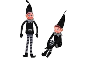 ZXTGBQ 2 Elfo Travieso Navidad, Elfos Traviesos Navidad, Elfo Travieso, Duende Navidad Travieso, Cuerpo Suave y Cara de Vinilo, para Fiestas de Decoración Navideña y para Regalar a Los Niños, 40cm