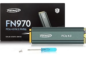 Fikwot FN970 1To M.2 2280 PCIe Gen4 x4 NVMe 1.4 Disque SSD Interne avec dissipateur Thermique - Vitesse jusqu'à 7400Mo/s, Configuration du Cache DRAM, SSD Interne Compatible PS5