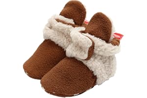 TMEOG Baby Booties Slippers Infant Boots Newborn First Walking Shoes Baby Winter Sock Crib Shoes for Boys Girls 0-6 Months