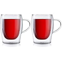 K-FEE Doppelwandige Teegläser Set – 2x 260 Ml Borosilikatgläser Mit Untertassen & Löffeln, Spülmaschinengeeignet