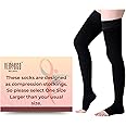 VERICCO WELLNESS Compression Stockings for Women and Men | Class 2 Thigh Length Medical Socks for Varicose Vein and Leg Pain Relief | 23-32 mm Hg | Compression Socks, 1 Pair, Black