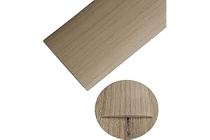 Durdiiy Seuil de Porte Adhesif Barre de Seuil de Porte de Sol en PVC Barre De Seuil Adhesive Profilé de Transition Bande de transition sol Seuil de porte à coller Bande de seuil (Grain de bois gris)