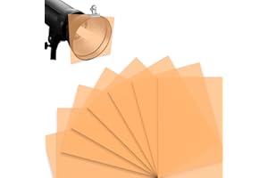 KINETOX 8 Pièces Filtre de Lumière Filtre Gel Correcteurs Couleur Orange 29,7 x 21cm Couleur Transparent A4 Lumière Convient LED Stroboscopique Photographie Fête DIY
