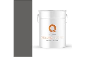 Q-COVER Fassadenfarbe 10 L Anthrazit Silikonharz Fassadenfarbe Außen Wandfarbe Wetterfest