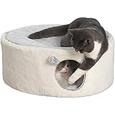 GUUSII HOME Elevated Cat Bed for Indoor Cats Enclosed Kitty House Large Raised Pet Hammock Rabbit Hideaway Cave Fluffy Puppy