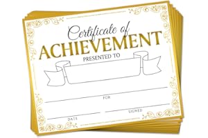 Doodlream 30 Golden Lace Certificate of Achievement Completion Award Recognition Paper, 25 x 21cm Blank Student Sports Study Award Preschool Kindergarten Graduation Certificates