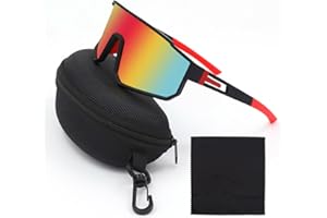 DHINCHANSAIB Lunette de Cyclisme Homme Femme, Lunette de Soleil Sport Polarisées, UV400 Lunette Vitesse, Vue HD Antidérapante Lunettes Rapides pour VTT Course à Vélo Course à Pied