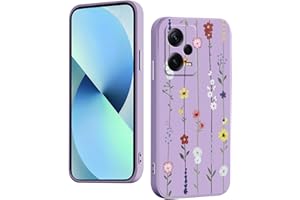 YUXING Funda para Xiaomi Redmi Note 12 Pro Plus Silicona - Moda Lindo Patrón Diseño Delgado Carcasa, Antichoque, Antideslizante, Elegante, Protección Totaly Resistente (Flower,Purple)
