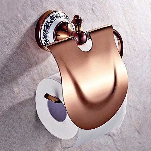 Preisvergleich Produktbild Bathroom Accessories Jack Mall European Bad Handtuchhalter Toilettenpapierhalter Toilettenpapierhalter Toilettenpapierhalter Gewebekasten Pumpwanne Wand (Farbe : Rosengold)