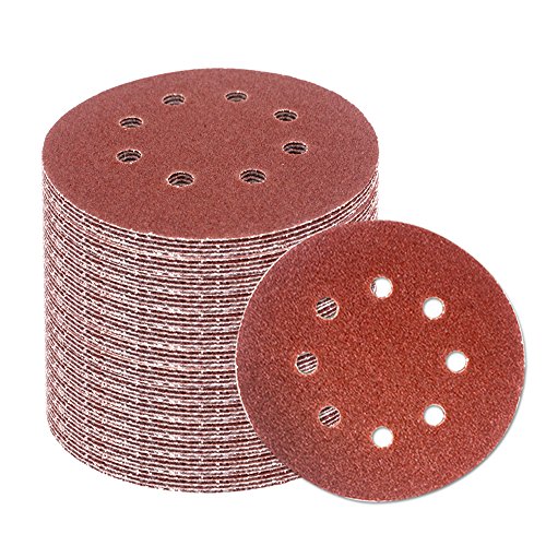 Coceca 60 Stück Schleifscheiben Klett-Schleifpapier Ø 125 mm,(60/80/120/180/240/320Grits) Exzenter-Schleifer 8 Loch - 4