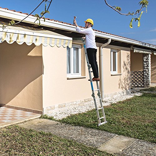 Lifewit Leiter Alu Mehrzweckleiter 3.8M Vielzweckleiter 3X4 Sprossen Stufenleiter Anlegeleiter Stehleiter Treppenleiter Klappleiter - 2