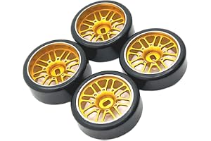 RCGOFOLLOW 4x 27mm Drift Däck Metall Hjul Fälgar För 1/28 Wltoys K969 K979 K989 Metall Uppgradering Två Bredd Två Smala Drift