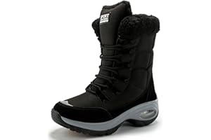YESWIN Snow Boots Womens Waterproof Warm Fur Lined Ankle Boots Winter Outdoor Lace Up Walking Boots Non-slip Air Cushion Boots for Women