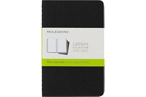 Moleskine Set de 3 Cuadernos Plain Cahier, con Páginas Blancas, de Bolsillo, Cubierta Negra