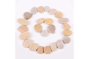 RockImpact 24 Beige Painting Rocks - Natural River Rocks with Smooth Surface for Arts and Crafts, 5-8 cm