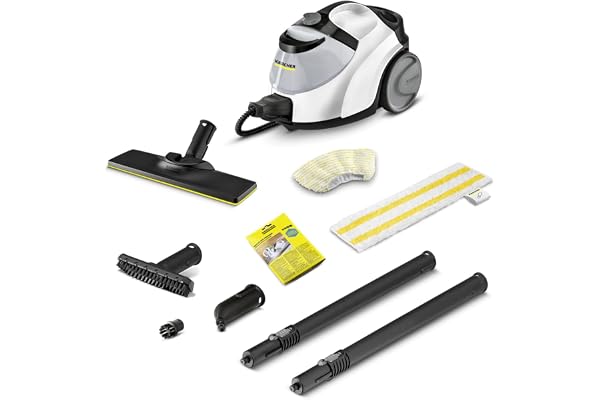 Kärcher Nettoyeur Vapeur SC 5 EasyFix Iron Plug, Blanc, Pression Vapeur : 4,2 bar, Préchauffage : 3 min, Surface : 150 m², Réservoir : 0,5 l + 1,5 l