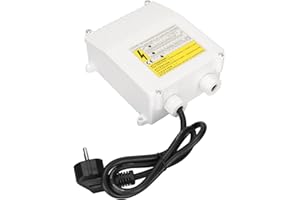 EUJGOOV Caja de control de bombas para pozos, regulador de bomba de aspiración bomba sumergible caja de control externa para pozos profundos domésticos (1.1KW 40uf 12A EU Plug 220V)