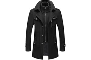 Manteau d'hiver d'homme épais coupe-vent écharpe longues en coton Veste Automne Hiver chaud Casual Male Outwear 1026 (Color : Black, Size : EU Size L)